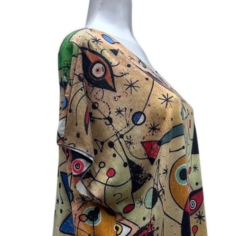 Vtg Sirelys Couture Top Womens 2XL Multicolor With Spanish Surreal Artwork Print - Picture 5 of 16